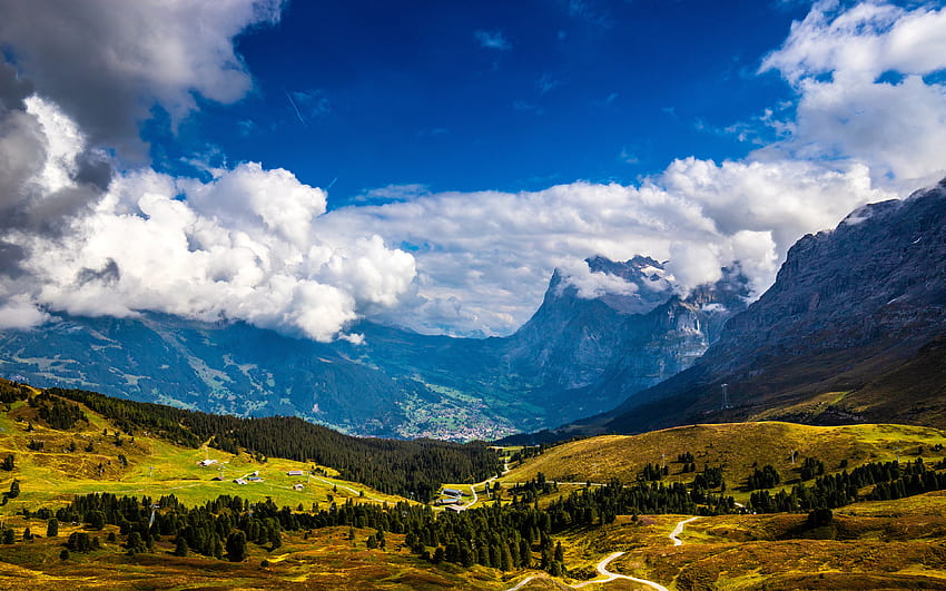 アルプス スイス ユングフラウ渓谷 自然 3840x2400 高画質の壁紙