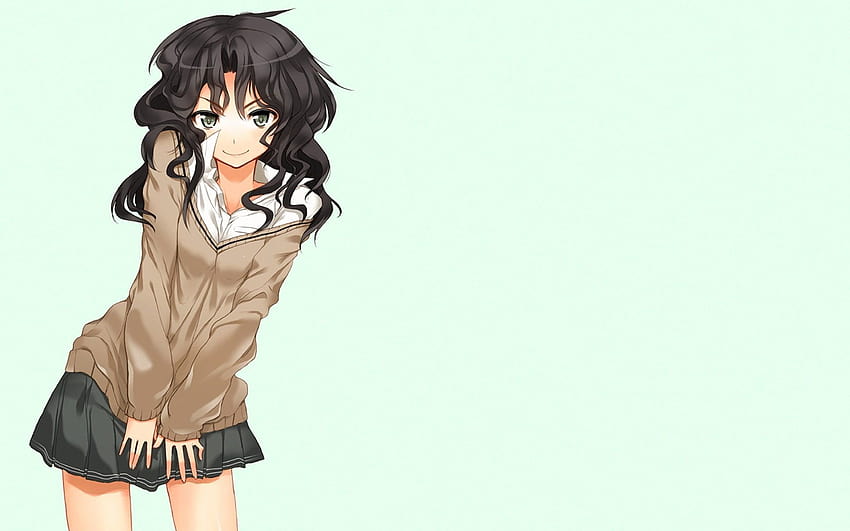 Kartun Rambut Keriting, gadis anime dengan rambut bergelombang keriting berwarna coklat Wallpaper HD