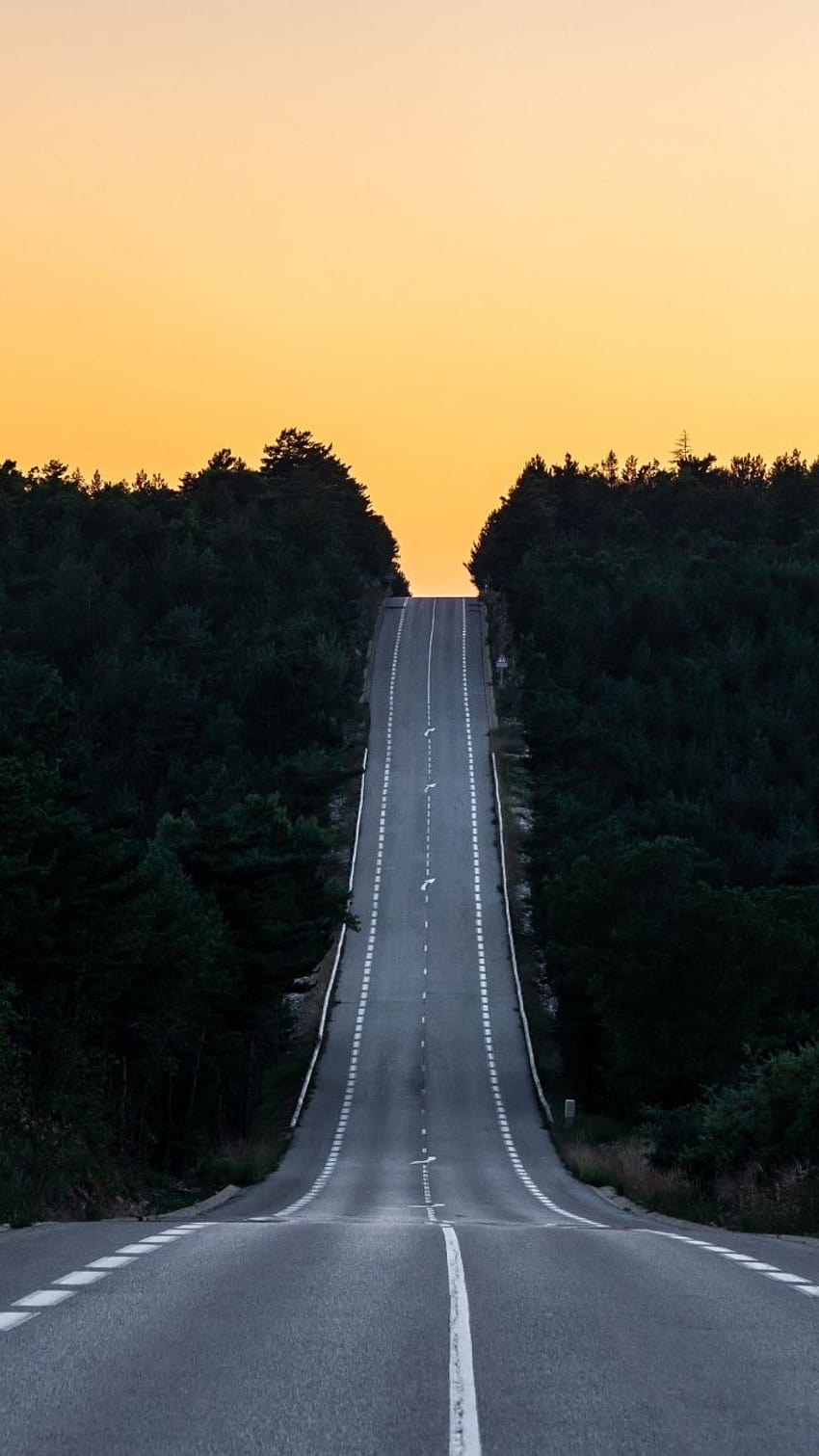 Road, journey, sunset, France, 720x1280, roadways HD phone wallpaper