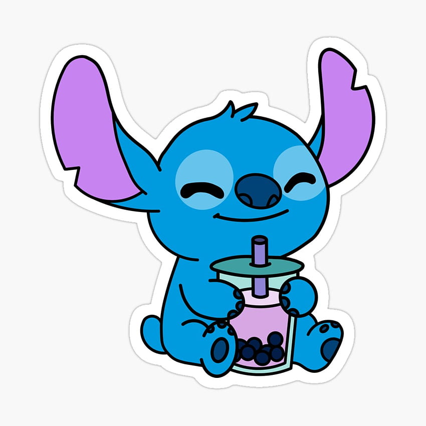Stitch Drinking Boba Wallpapers  Wallpaper Cave