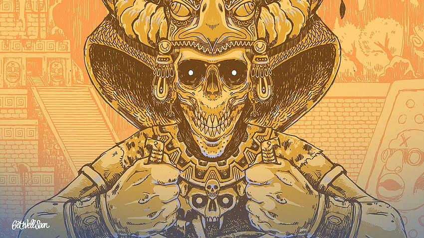 the Aztec Warrior , Aztec Warrior iPhone, cool aztec HD wallpaper