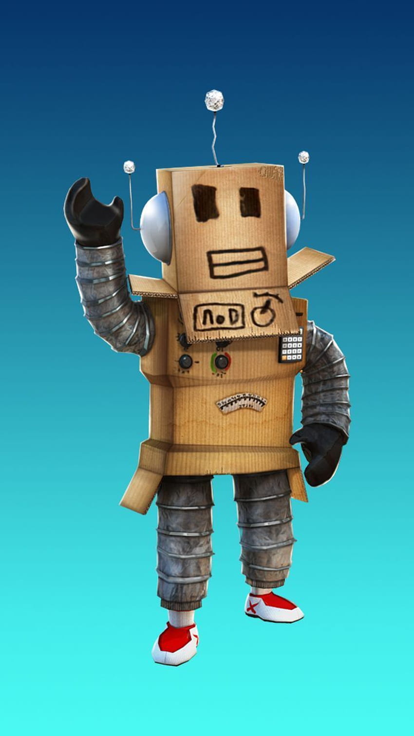 Karakter Robot di latar belakang seluler game Roblox, karakter roblox wallpaper ponsel HD