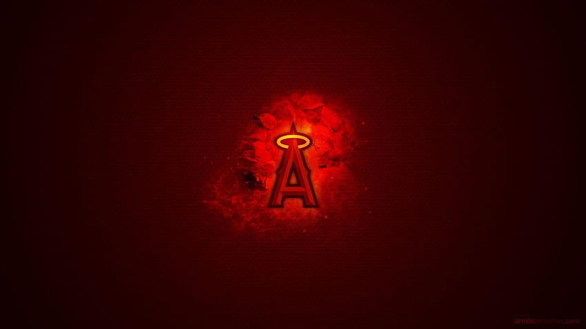 Los Angeles Angels Of Anaheim Logotipo por toda parte papel de parede HD