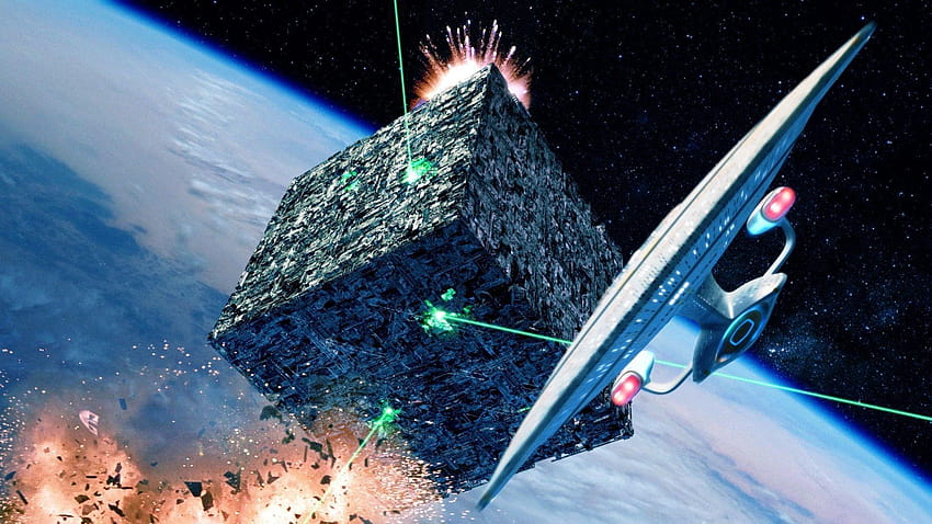 Borg Star Trek Backgrounds, Star Trek borg cube HD тапет
