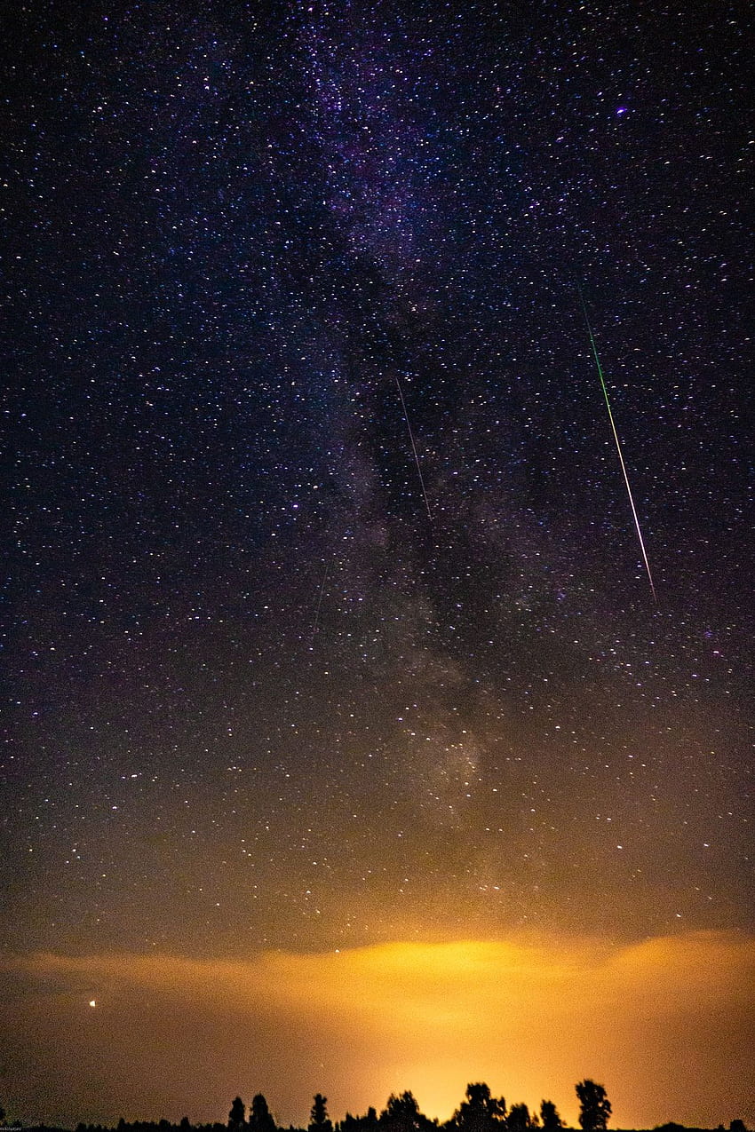 landscape of meteor shower –, meteors HD phone wallpaper