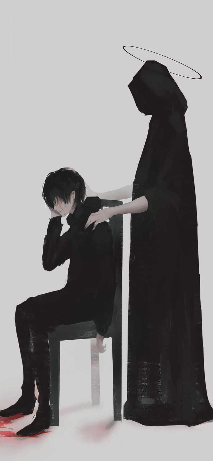 1125x2436 Anime Boy, The Reaper, Sad for, dark sad anime boy HD phone wallpaper