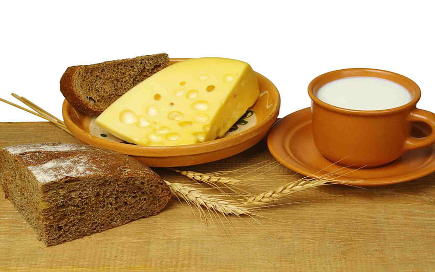 Milk Cheese And Bread HD wallpaper