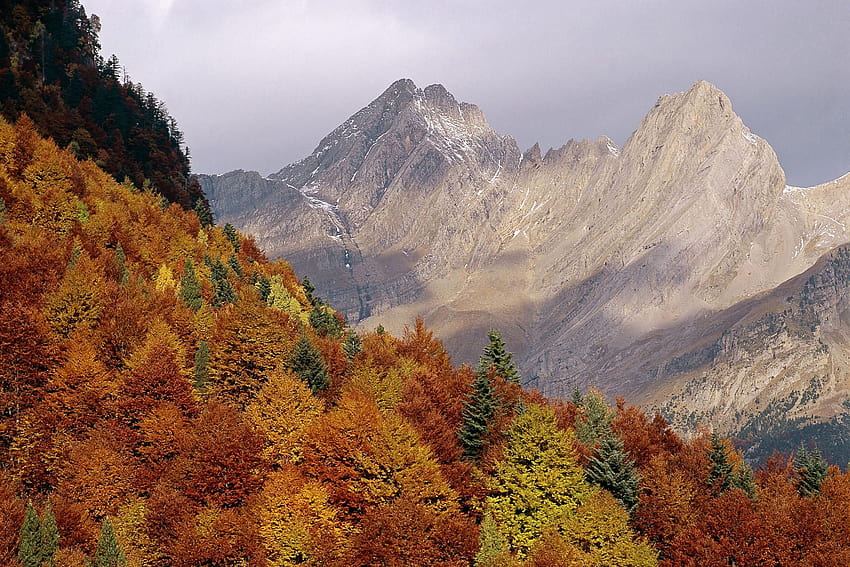 Spain Pyrenees Valley Huesca Province Aragon, autumn pyrenees HD wallpaper