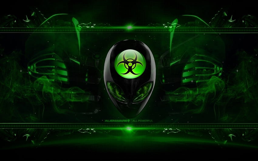 Green Alienware, radio active minimal HD wallpaper