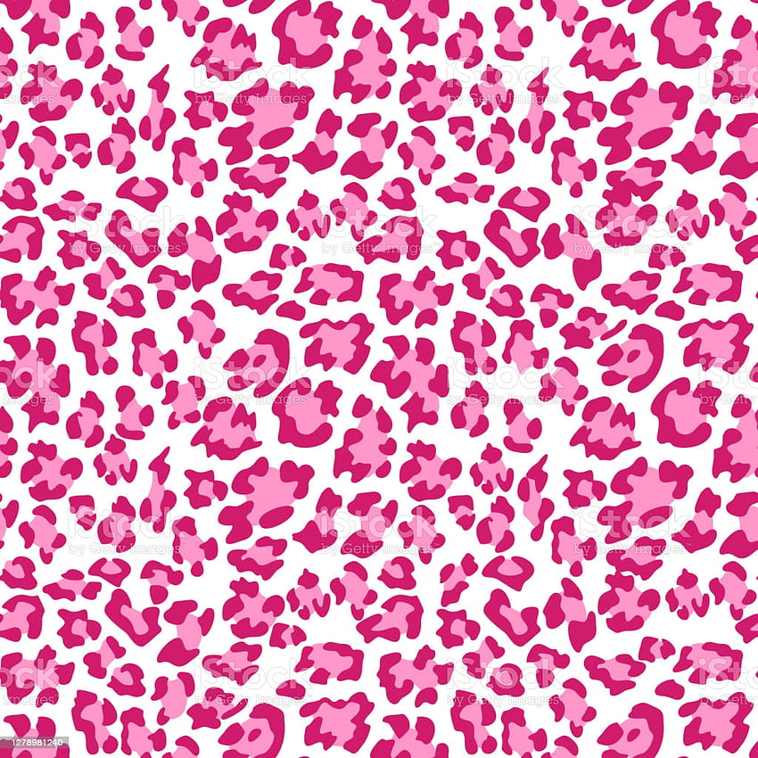 Sfondi con stampa leopardata rosa Modello senza cuciture animale con macchie di leopardo disegnate a mano Illustrazione vettoriale rosa, ghepardo rosa Sfondo del telefono HD