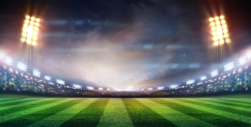 Футболни спортове от Шампионската лига, светлина на стадиона HD тапет