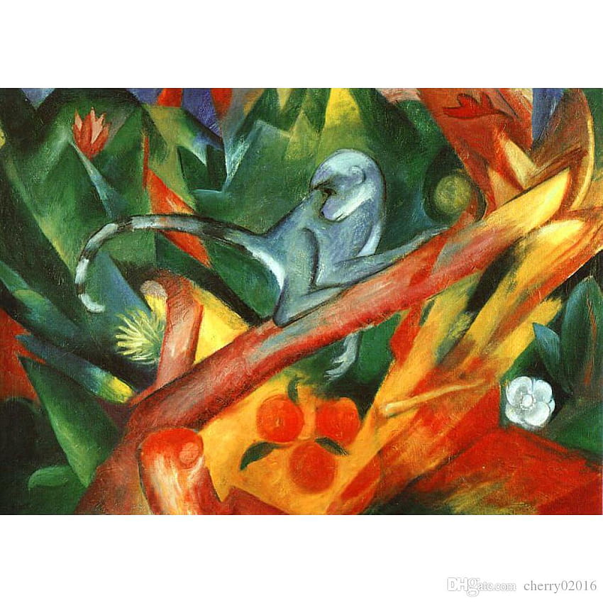 2021 Decorative Modern Paintings Franz Marc Little Monkey Art For Wall Decor Hand Painted Oil On Canvas From Cherry02016, $84.07 HD phone wallpaper