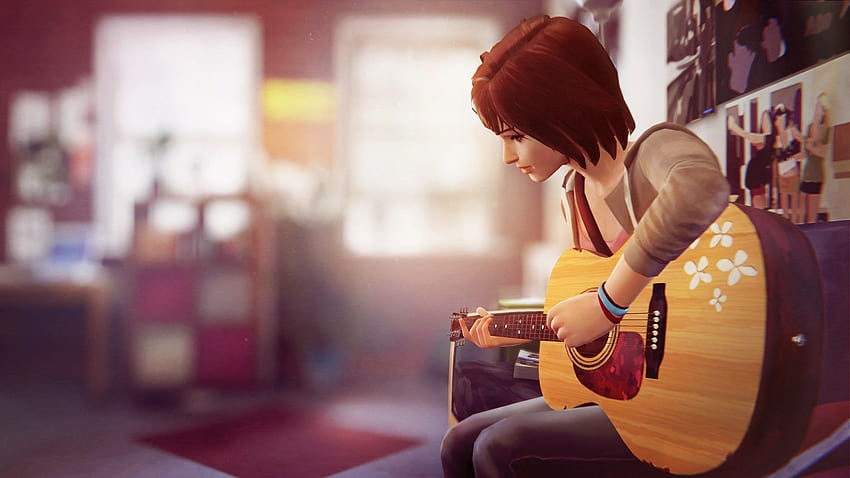Acoustic Guitar Girl , Backgrounds, acoustic guitar anime HD wallpaper