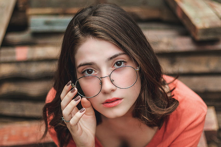 Sitting Woman Wearing Eyeglasses · Stock, women wear glasses HD wallpaper