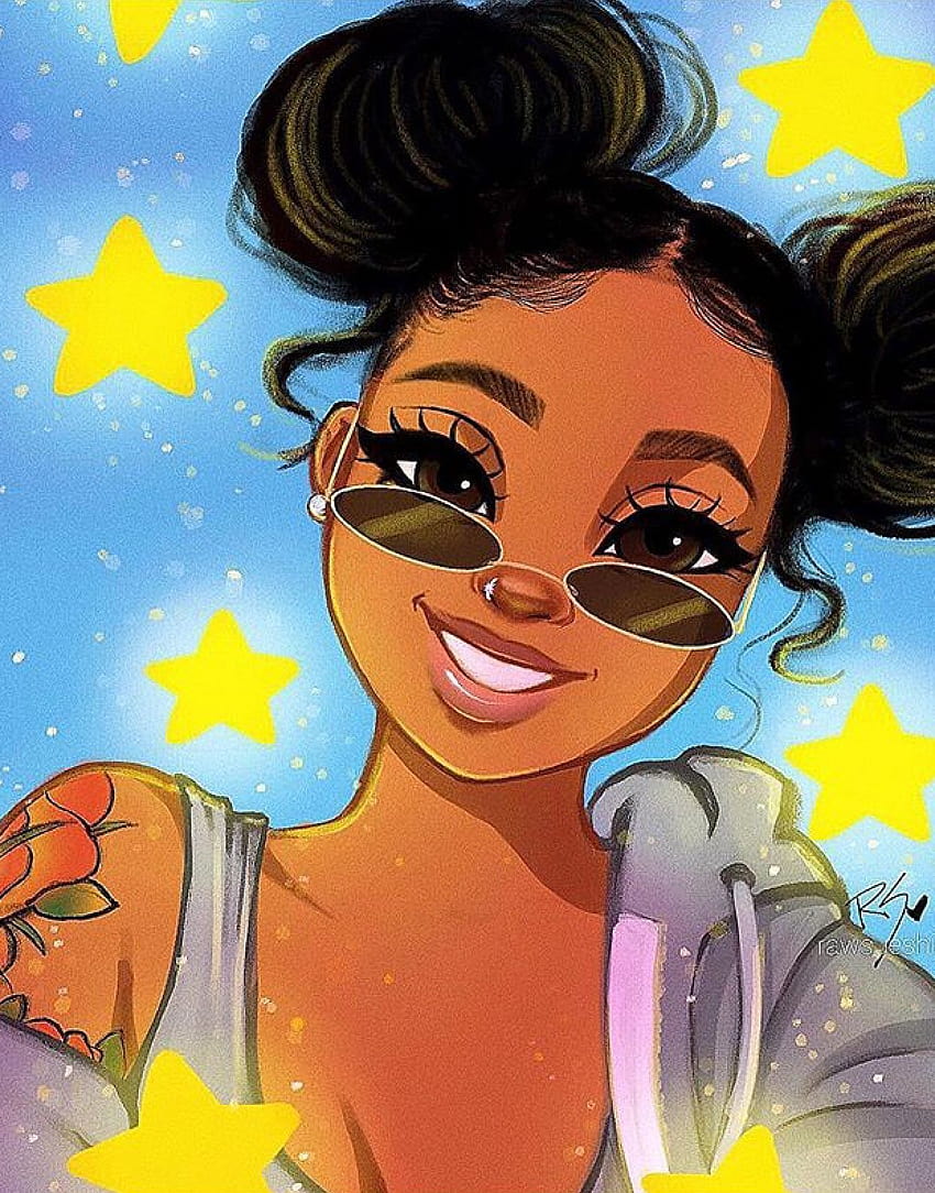 Black Dope Art Cartoon Girl, garotas de desenhos animados afro-americanos Papel de parede de celular HD
