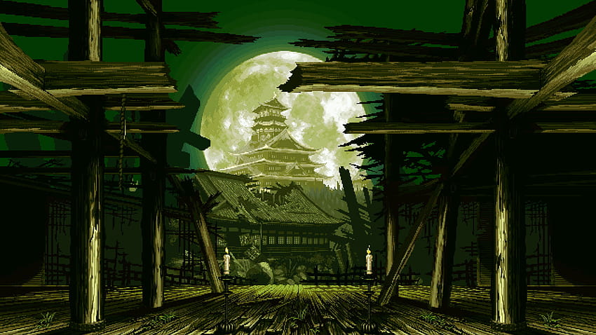 Temple With Full Moon Digital , Digital Art, Pixel Art • For You, futuristic pixel art HD wallpaper