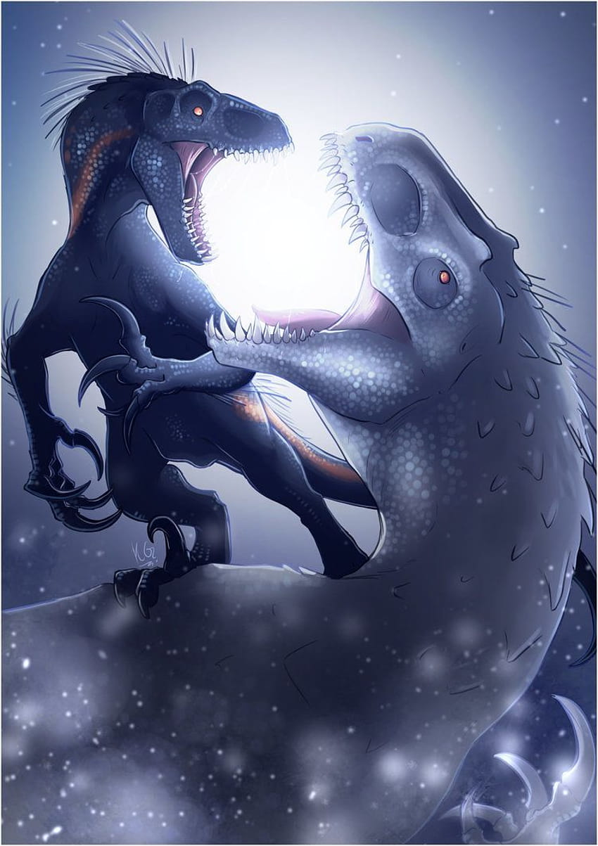 Indominus Rex vs Indoraptor, azul vs indoraptor fondo de pantalla del teléfono