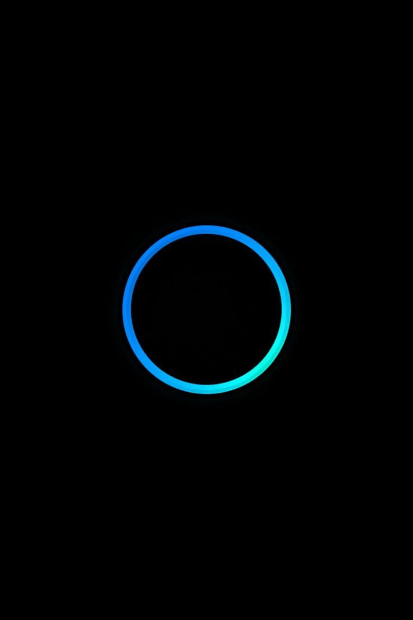 Minimal Blue Circle on Black Backgrounds, minimalist dark blue HD phone wallpaper