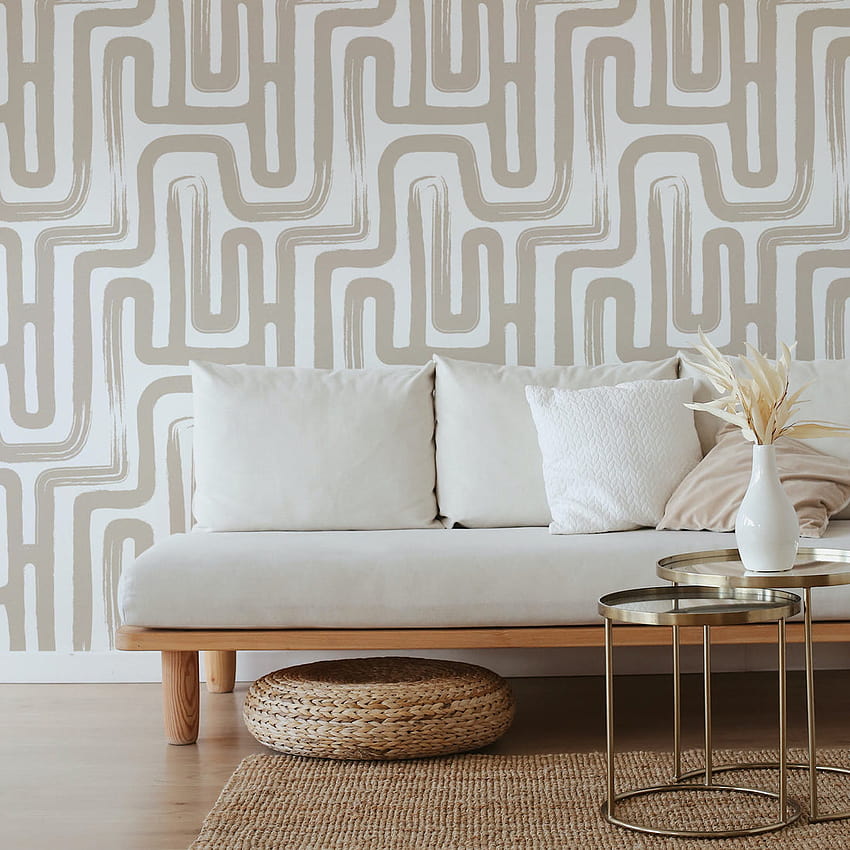 Hazelnut Color Brush strokes labyrinth HD phone wallpaper