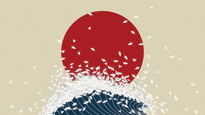Japanese Minimalist, japan waves HD wallpaper
