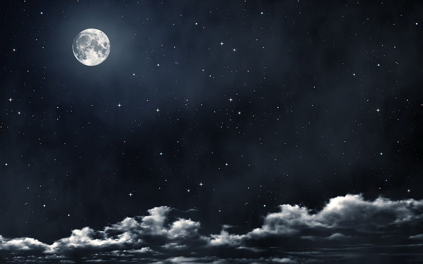 night sky beautiful for, moon night sky HD wallpaper