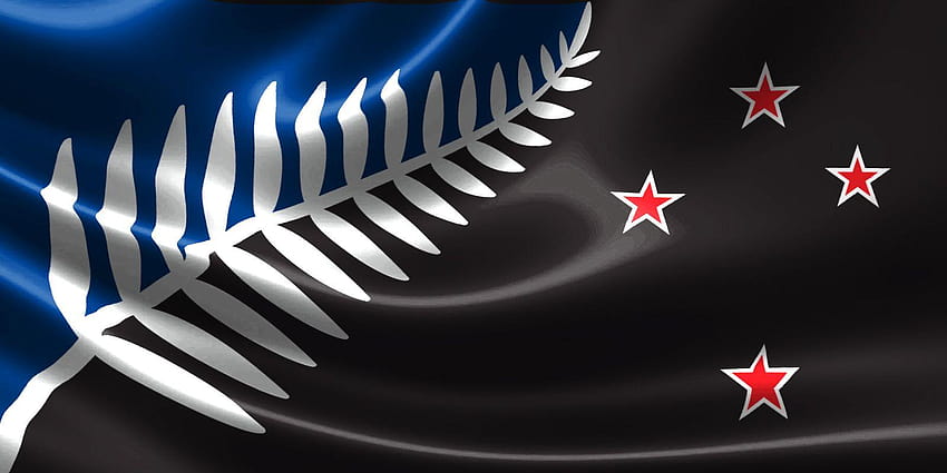 della bandiera della felce d'argento della Nuova Zelanda, bandiera della nuova zelanda Sfondo HD
