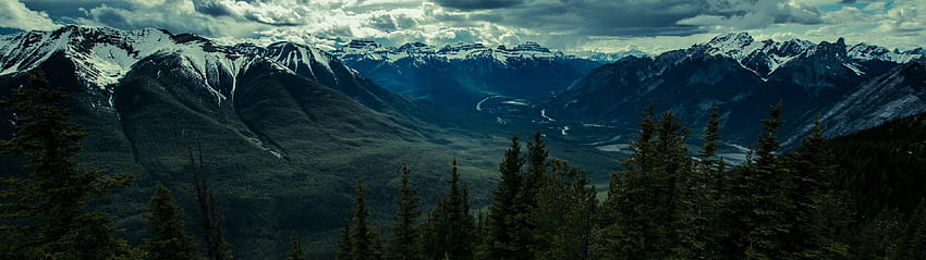 3840 X 1080 Panorama Resolusi Tinggi, panorama pegunungan Wallpaper HD