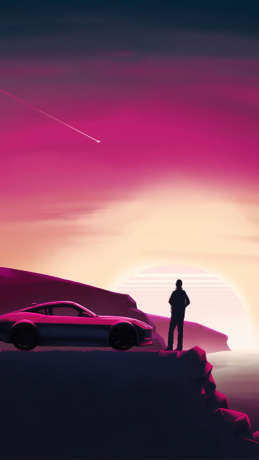 Car Synthwave, synthwave car HD phone wallpaper