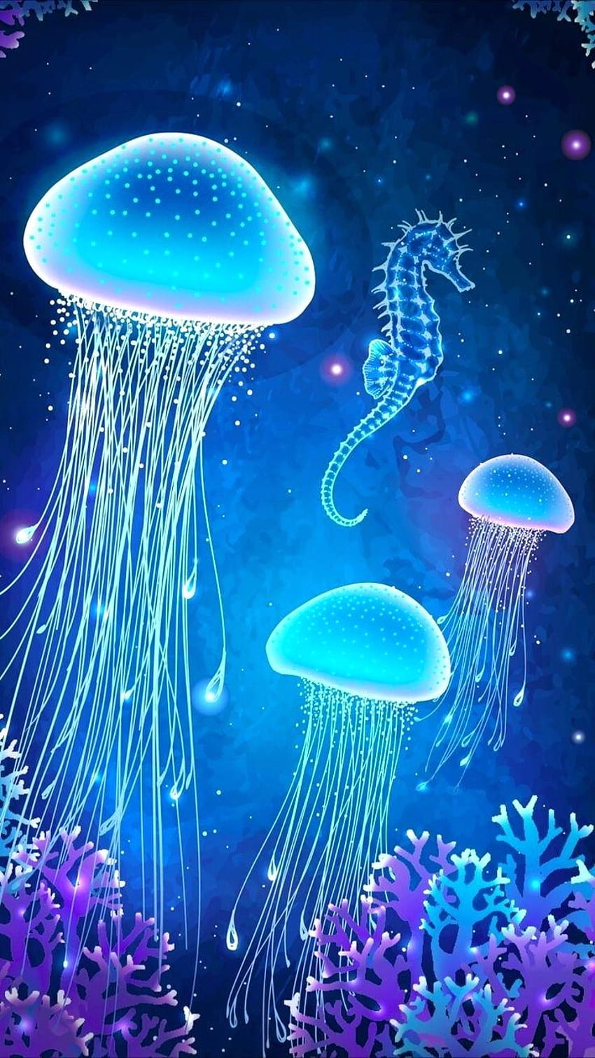rainbow jellyfish HD phone wallpaper