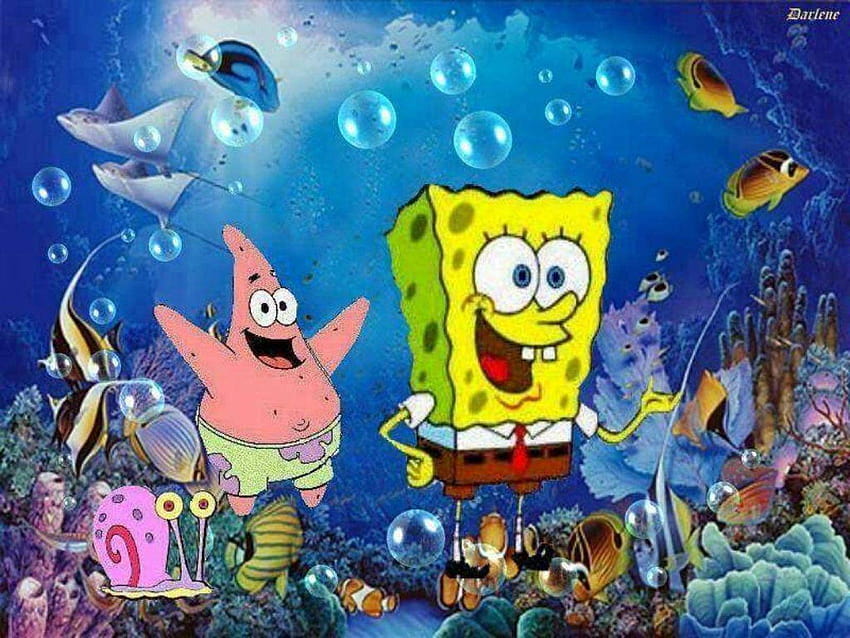 80 Spongebob Squarepants, spongebob di bawah air Wallpaper HD