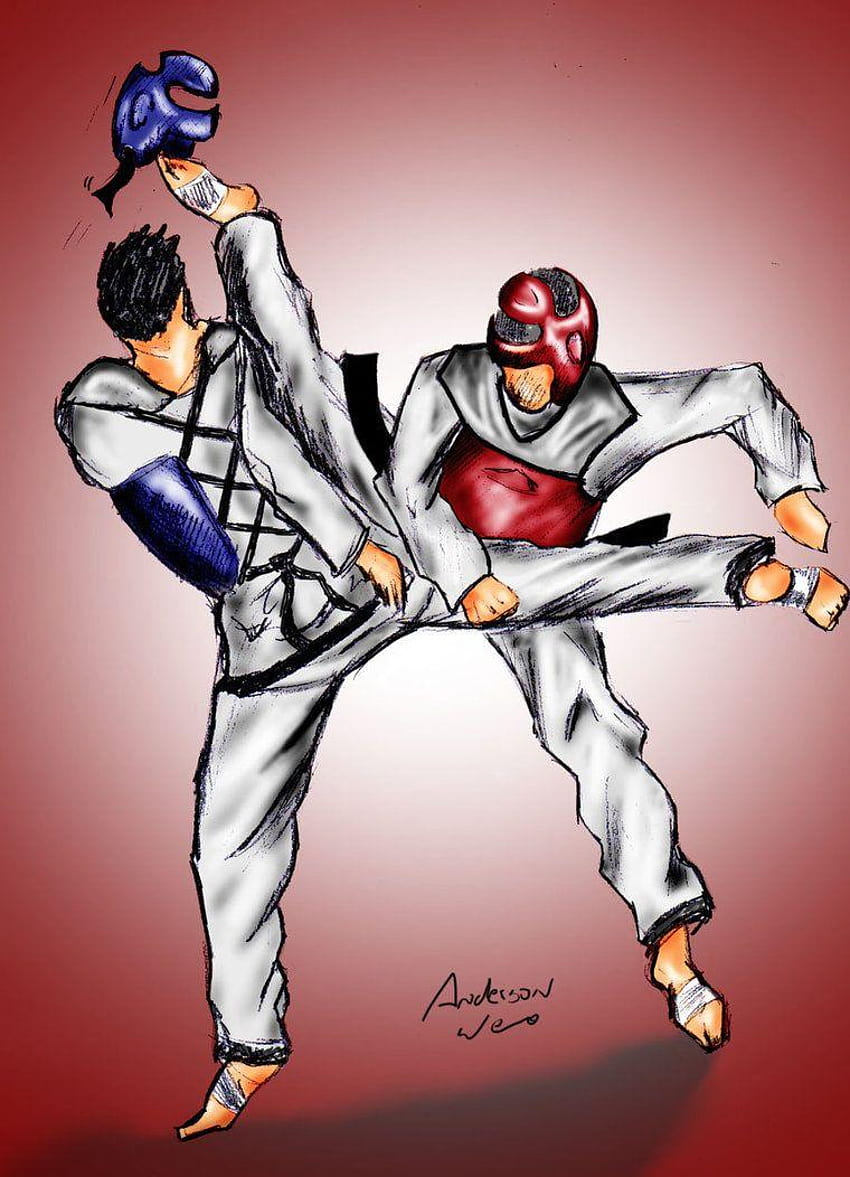 Taekwondo Kick by Anderson Weno by madtkd, taekwondo fight HD phone wallpaper