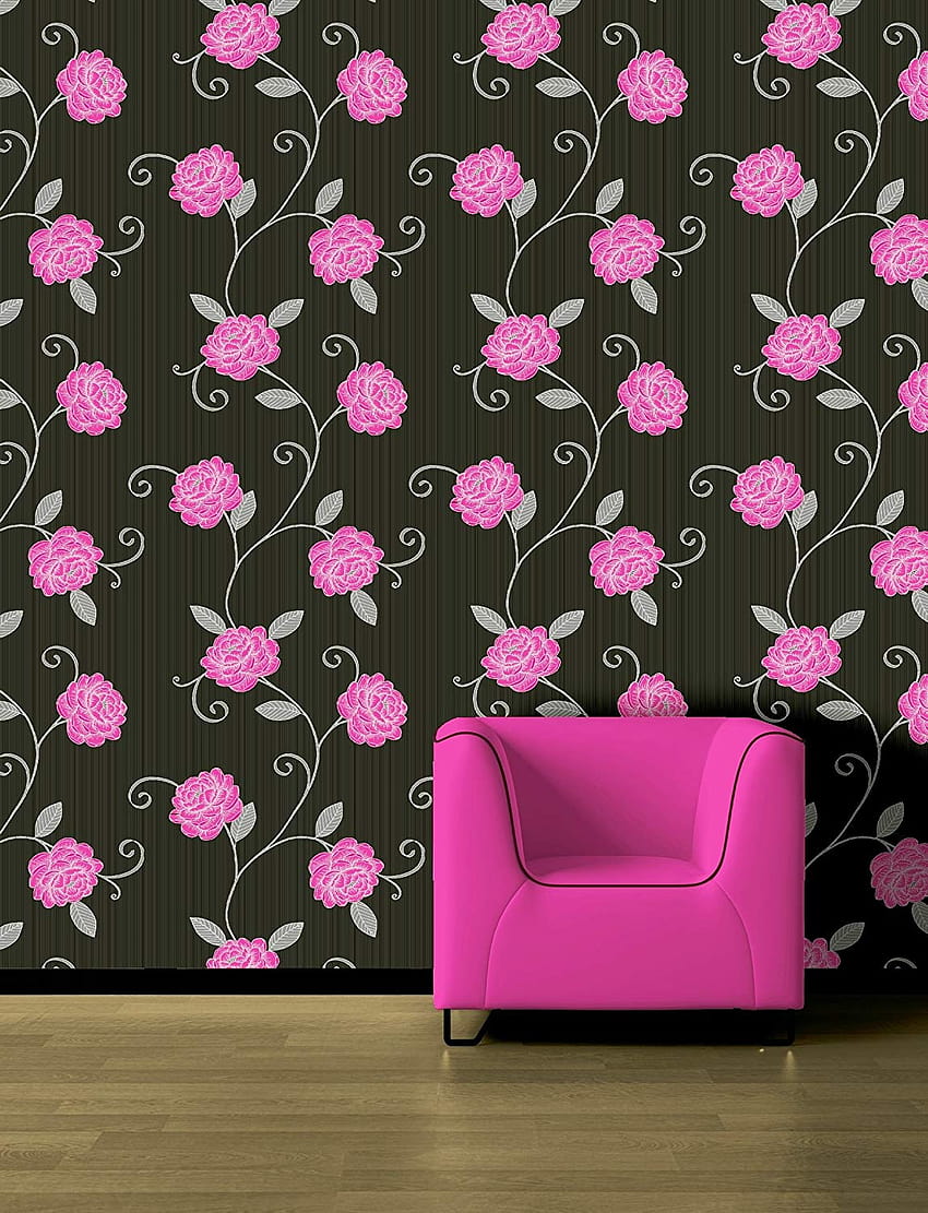 Picasso Black, Silver & Magenta Pink Floral: Amazon.co.uk, różowy i czarny Tapeta na telefon HD