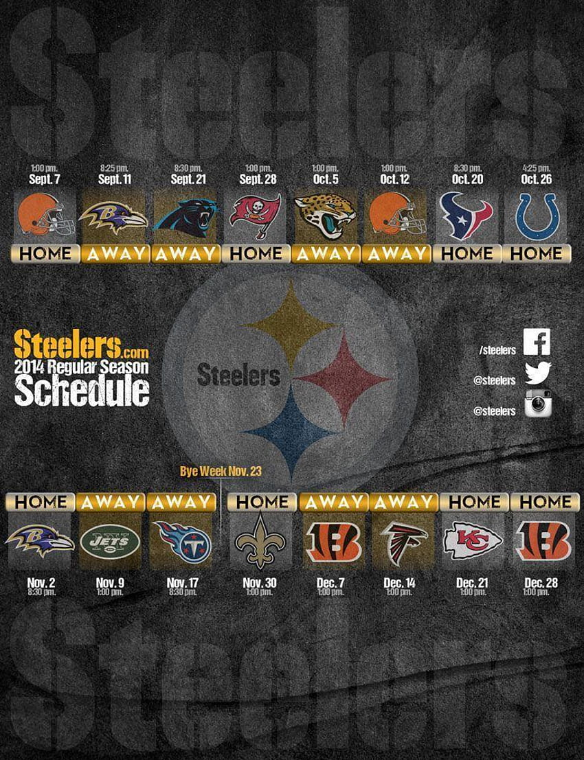 2019 Pittsburgh Steelers Schedule: Downloadable Wallpaper