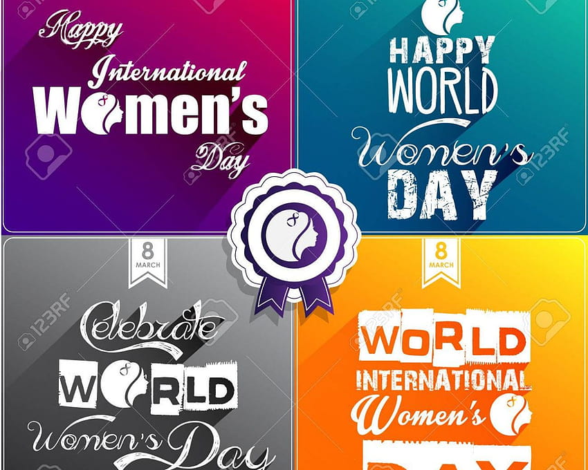 Tarjeta de regalo de tarjeta de felicitación de diseño plano de Happy Womens Day [1300x1297] para su, móvil y tableta, saludo de mujer fondo de pantalla