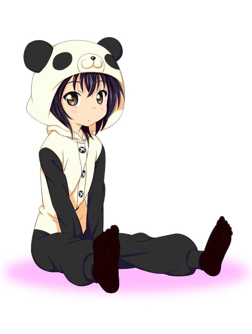 Kawaii Panda Girl, panda girl with brown hair HD phone wallpaper