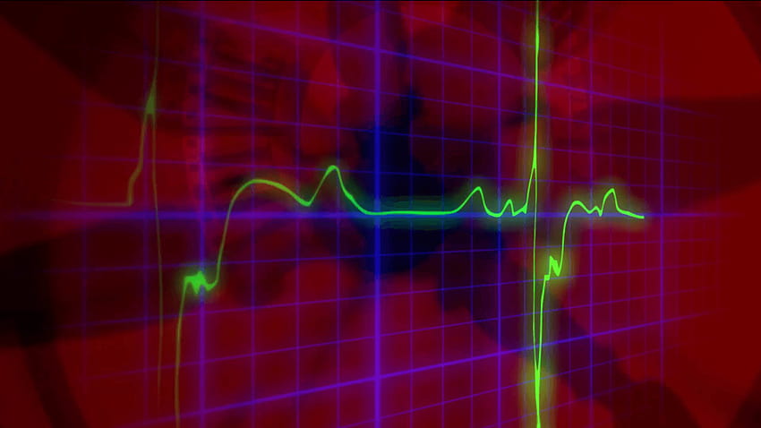 Relojes locos 3D del latido del corazón de EKG. Siluetas rojas de relojes en marcha, latidos del corazón 3d fondo de pantalla