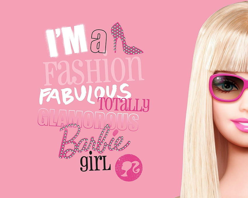Logotipo de Barbie en negro y rosa, Barbie rosa fondo de pantalla