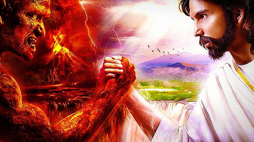 Yesus Vs Setan, dewa dan iblis Wallpaper HD