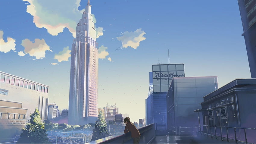 Anime City, estetyczne miasto anime na PC Tapeta HD