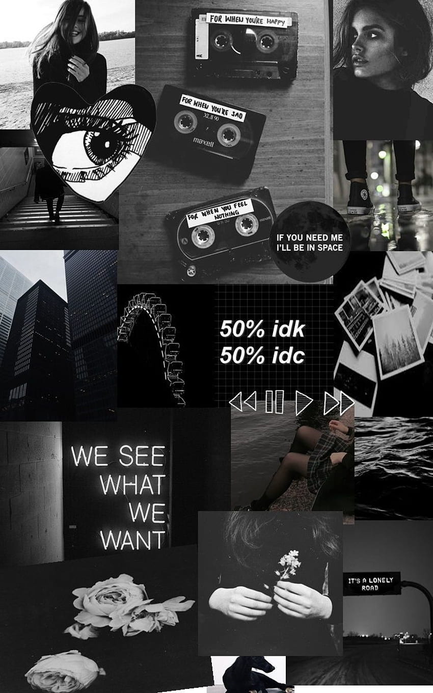 Collage Estético Triste, espacio de collage estético fondo de pantalla del teléfono
