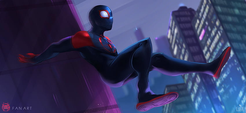 Spiderman Into The Spider Verse 2018 Fan Art, Filmes,, homem aranha no verso da aranha papel de parede HD