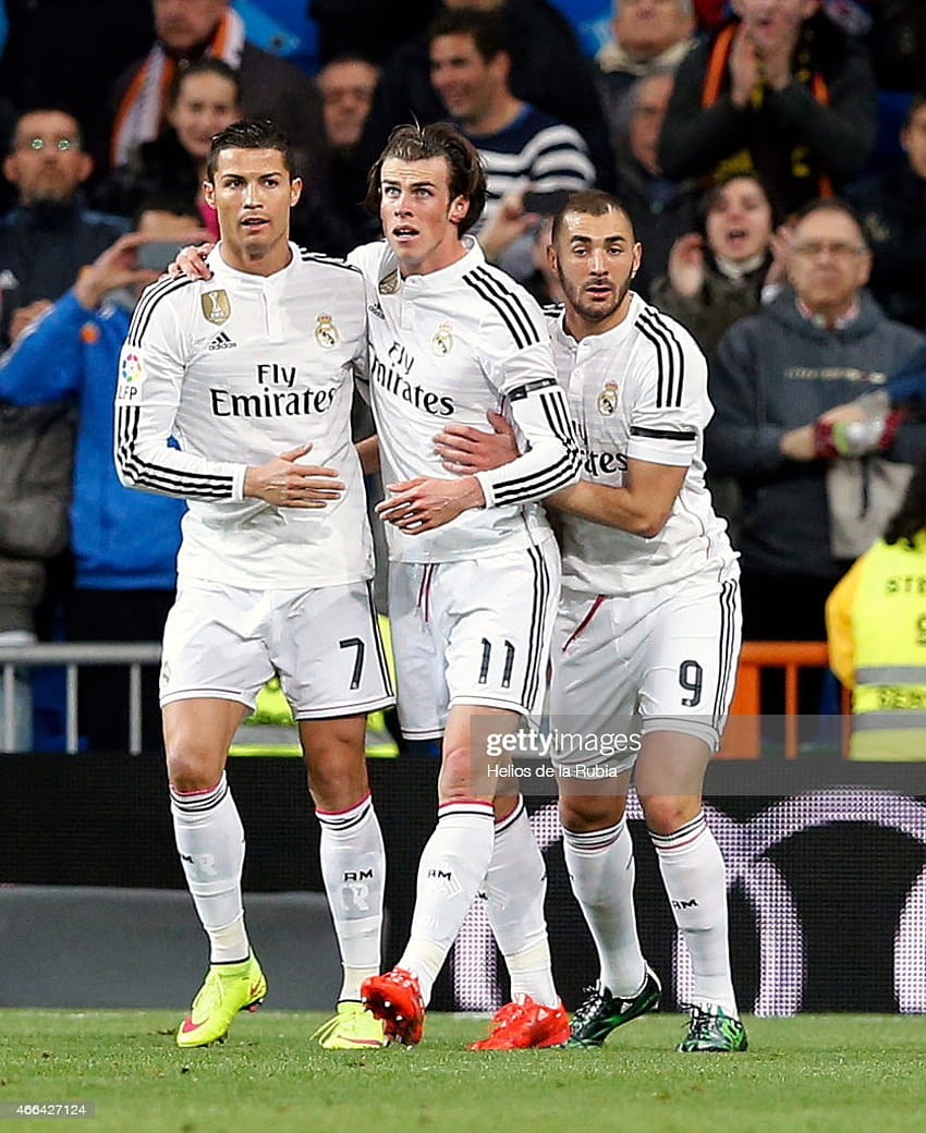 Gareth Bale Cristiano Ronaldo and Karim Benzema celebrate after... News, ronaldo bale benzema HD phone wallpaper