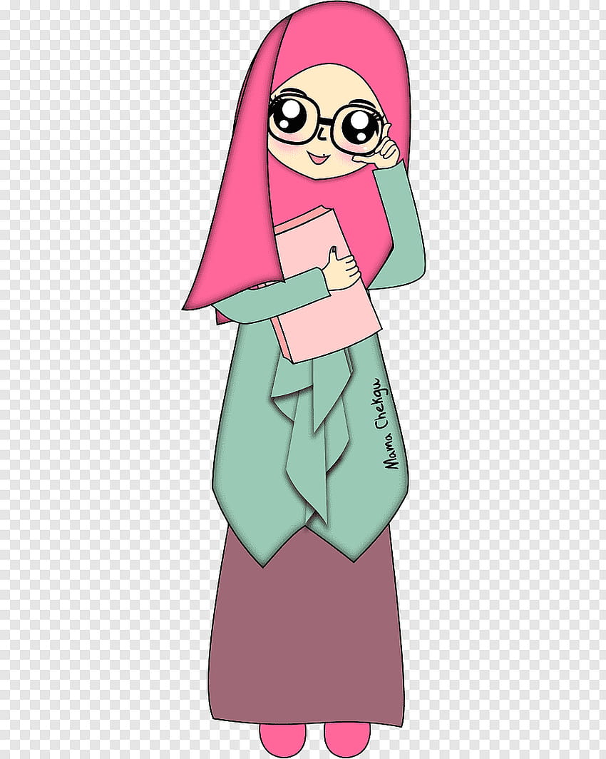 Hijab, Cartoon, Drawing, Woman, Girl, Religious Veils, Women In, female anime hijab glasses HD phone wallpaper