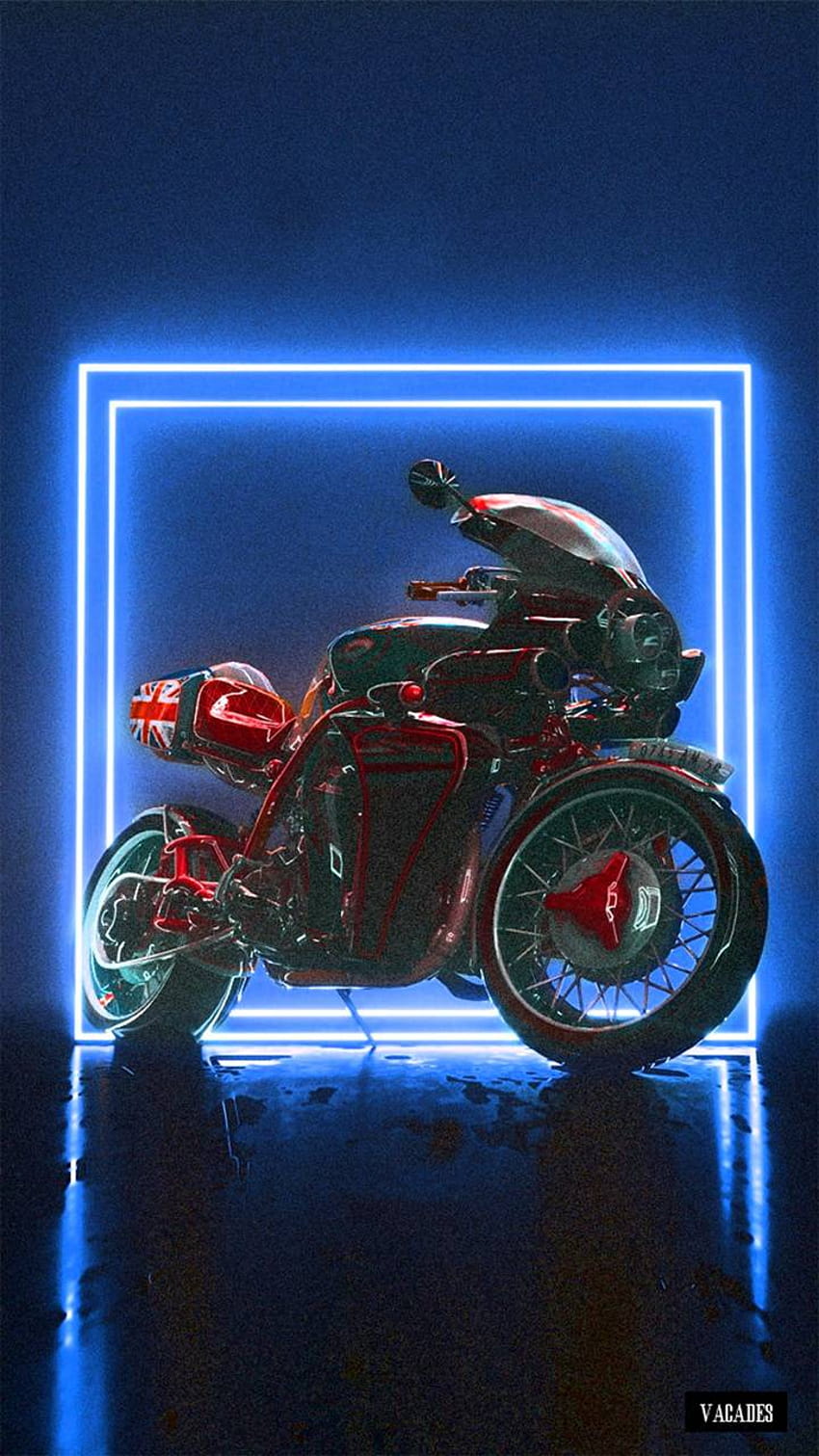 Sepeda Motor Neon oleh Dartts, sepeda neon wallpaper ponsel HD