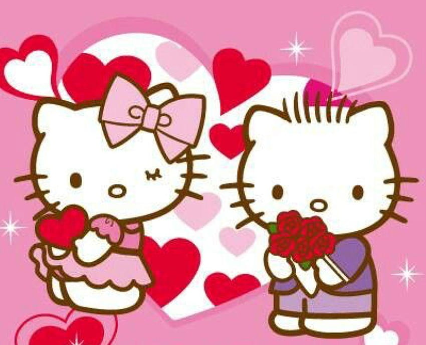 Hello Kitty Love, bonjour kitty saint valentin Fond d'écran HD
