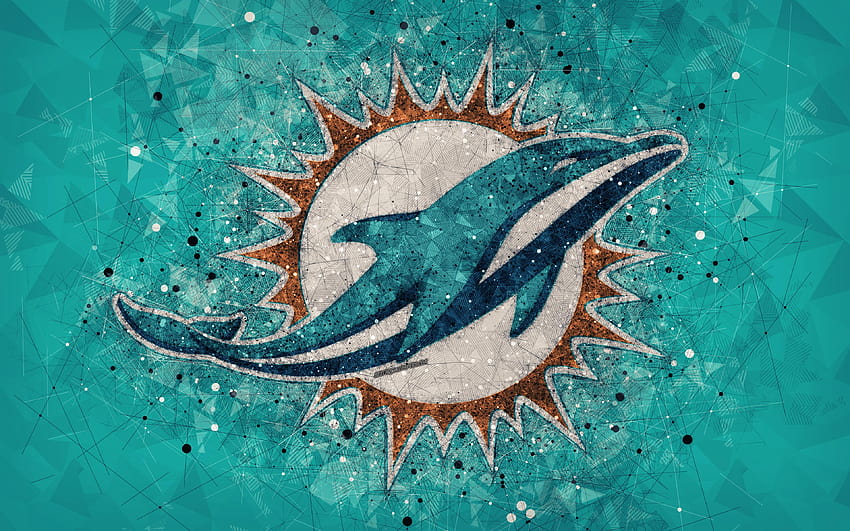 Miami Dolphins, logo, geometrik sanat, soyut yunuslar HD duvar kağıdı