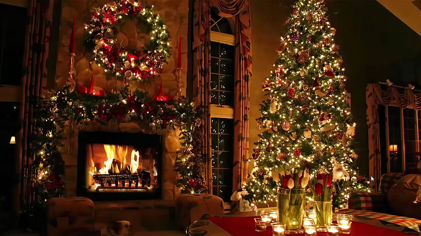 2 Hours of Classic Christmas Music with Fireplace and Beautiful Backgrounds [ ], christmas fireplace scenes HD wallpaper