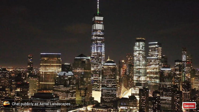New York City Skyline at Night Live Screensaver , Aerial Landscapes Live, nyc skyline HD wallpaper
