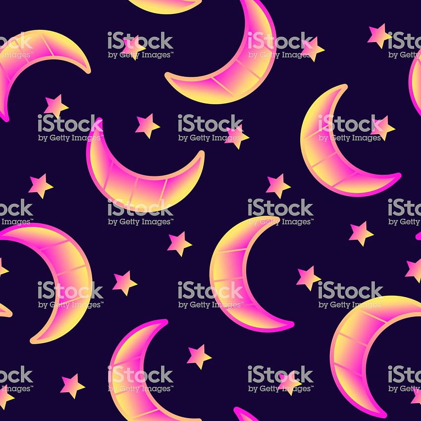 Seamless Pattern With Gradient Yellow And Pink Colored Crescent [1024x1024] for your , Mobile & Tablet, aesthetic pink patterns HD phone wallpaper