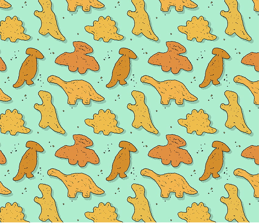 Dino Nugget Pattern, dinosaur chicken nuggets HD wallpaper
